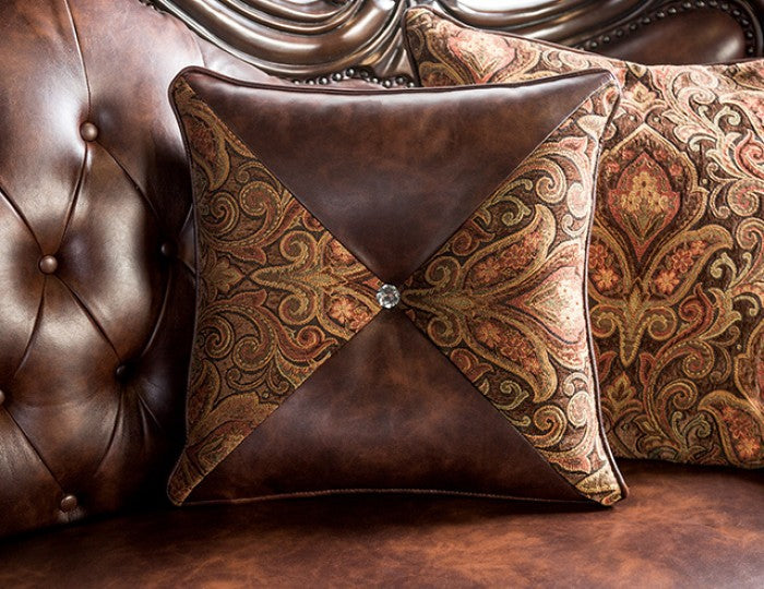 Palencia Dark Cherry/Brown Sofa - FM65005BR-SF
