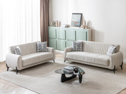 Palermo 3-pieces (Sofa & Loveseat & Chair) Livingroom Set Cream in Cream - 101-PAL-ROM01-321
