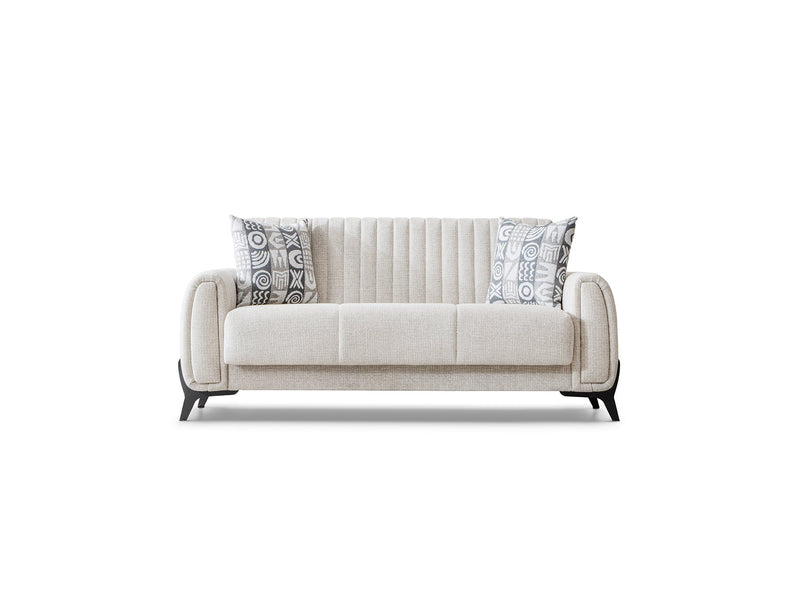 Palermo 3-pieces (Sofa & Loveseat & Chair) Livingroom Set Cream in Cream - 101-PAL-ROM01-321