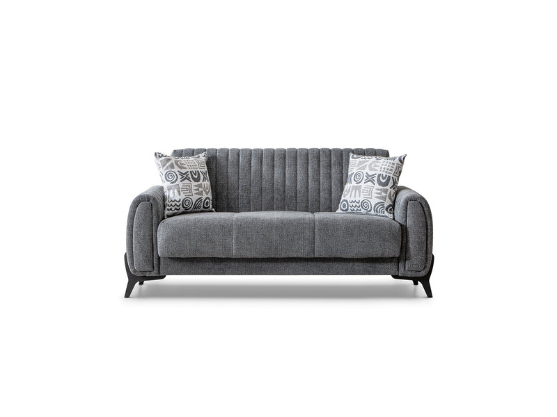 Palermo 3-pieces (Sofa & Loveseat & Chair) Livingroom Set Grey in Grey - 101-PAL-ROM07-321