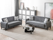 Palermo 4-pieces (Sofa & Loveseat & 2 Chair) Livingroom Set Grey in Grey - 101-PAL-ROM07-3211