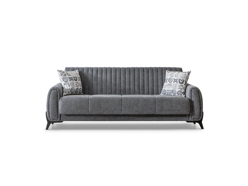 Palermo 4-pieces (Sofa & Loveseat & 2 Chair) Livingroom Set Grey in Grey - 101-PAL-ROM07-3211