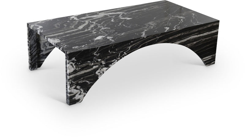 Palermo Marble Coffee Table in Black - 99093Black-CT