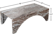 Palermo Marble Coffee Table in Brown - 99093Brown-CT