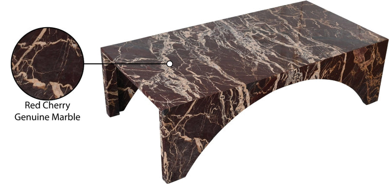 Palermo Marble Coffee Table in Burgundy - 99093Cherry-CT