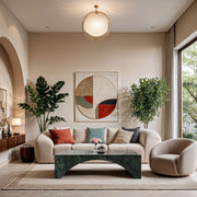 Palermo Marble Coffee Table in Green - 99093Green-CT