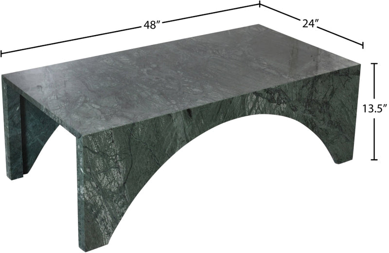 Palermo Marble Coffee Table in Green - 99093Green-CT