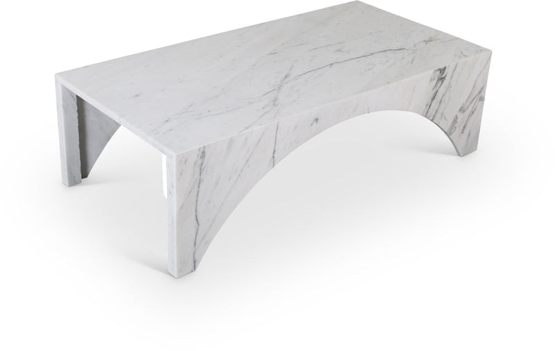 Palermo Marble Coffee Table in White - 99093White-CT