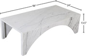 Palermo Marble Coffee Table in White - 99093White-CT