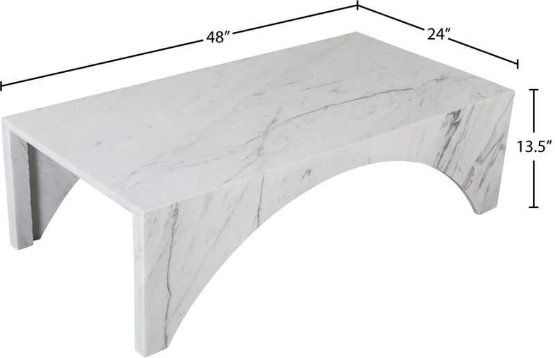 Palermo Marble Coffee Table in White - 99093White-CT