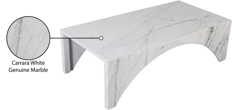 Palermo Marble Coffee Table in White - 99093White-CT
