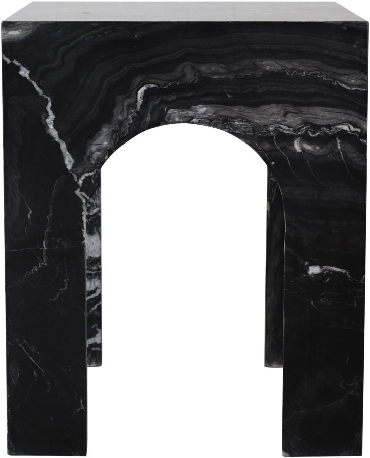 Palermo Marble End Table in Black - 99093Black-ET