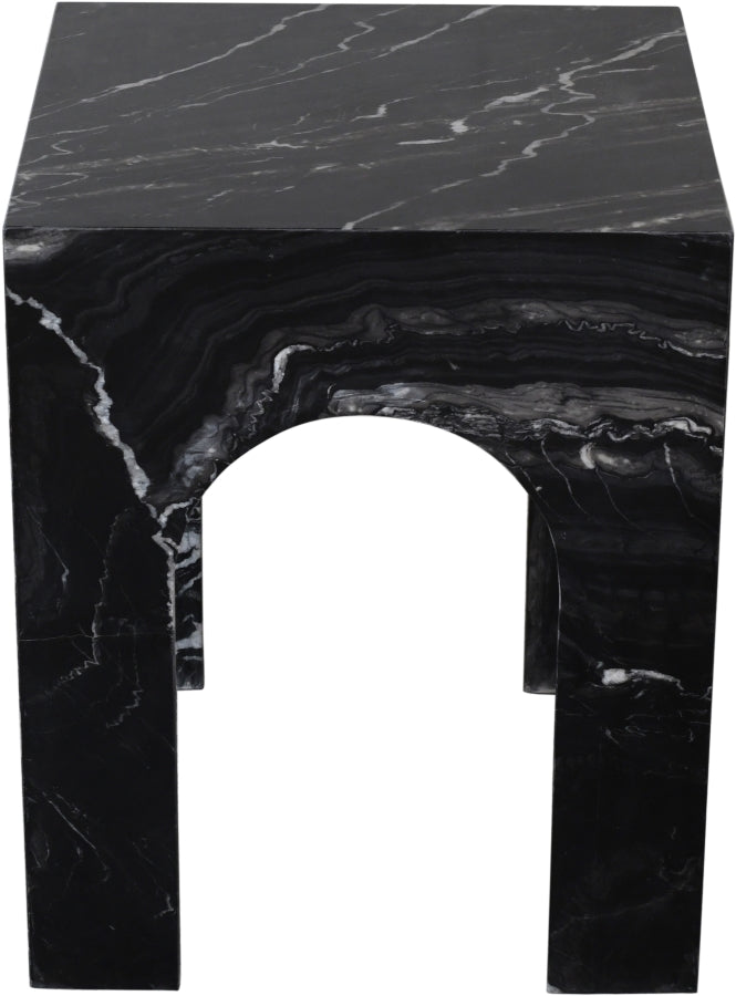 Palermo Marble End Table in Black - 99093Black-ET