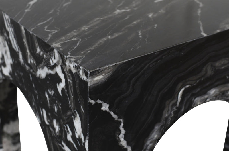 Palermo Marble End Table in Black - 99093Black-ET