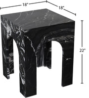 Palermo Marble End Table in Black - 99093Black-ET