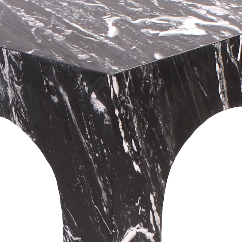 Palermo Marble End Table in Black - 99093Black-ET