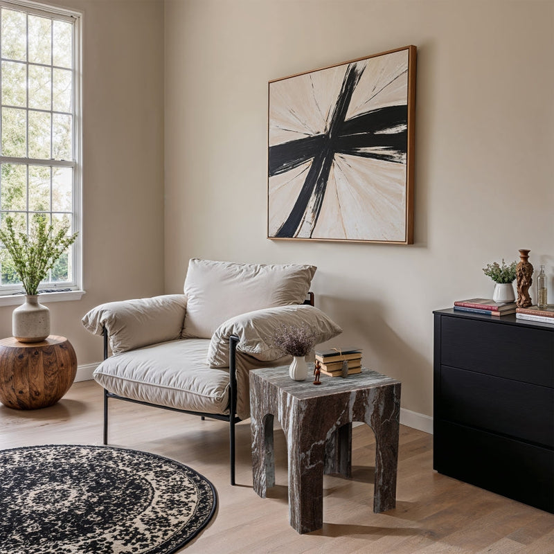 Palermo Marble End Table in Brown - 99093Brown-ET