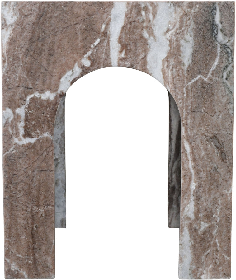 Palermo Marble End Table in Brown - 99093Brown-ET