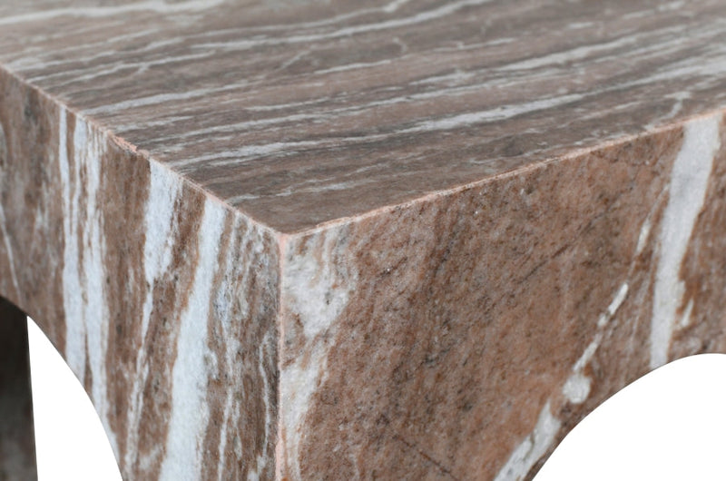Palermo Marble End Table in Brown - 99093Brown-ET