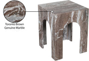 Palermo Marble End Table in Brown - 99093Brown-ET