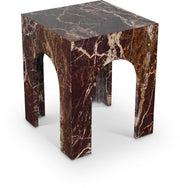 Palermo Marble End Table in Burgundy - 99093Cherry-ET