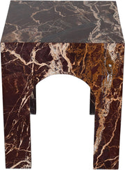 Palermo Marble End Table in Burgundy - 99093Cherry-ET