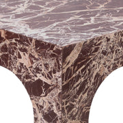 Palermo Marble End Table in Burgundy - 99093Cherry-ET