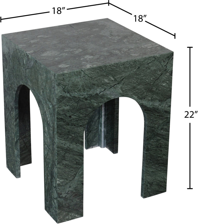 Palermo Marble End Table in Green - 99093Green-ET