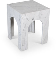 Palermo Marble End Table in White - 99093White-ET