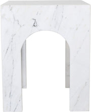 Palermo Marble End Table in White - 99093White-ET