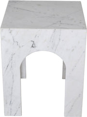 Palermo Marble End Table in White - 99093White-ET