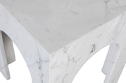 Palermo Marble End Table in White - 99093White-ET