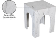 Palermo Marble End Table in White - 99093White-ET