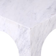Palermo Marble End Table in White - 99093White-ET