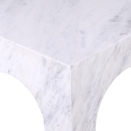 Palermo Marble End Table in White - 99093White-ET