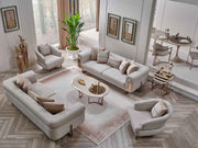 Palermo San 4-pieces (2 Sofa & 2 Chair) Livingroom in Cream - 200-SAN-PAL-3311
