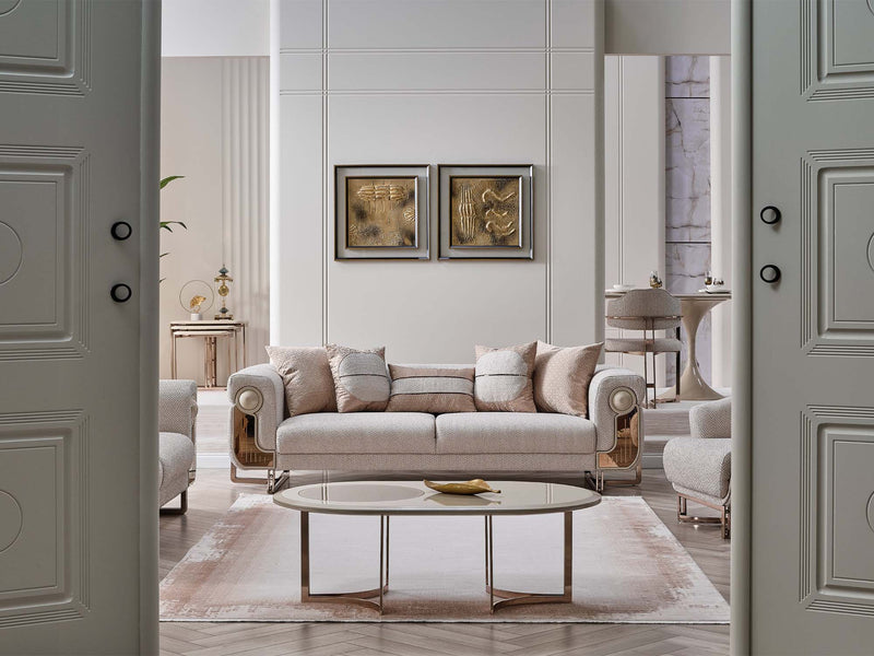 Palermo San Stationary Sofa in Cream - 200-SAN-PAL-3
