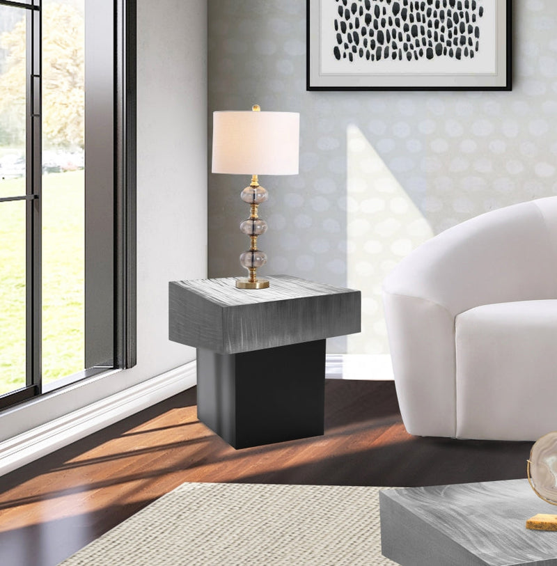 Palladium Iron End Table in Silver - 255-ET
