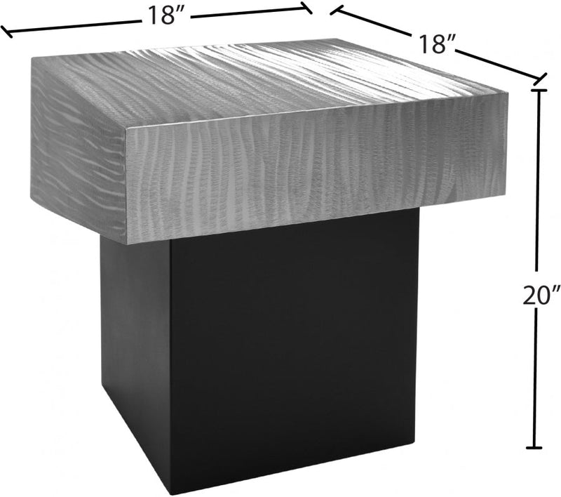 Palladium Iron End Table in Silver - 255-ET