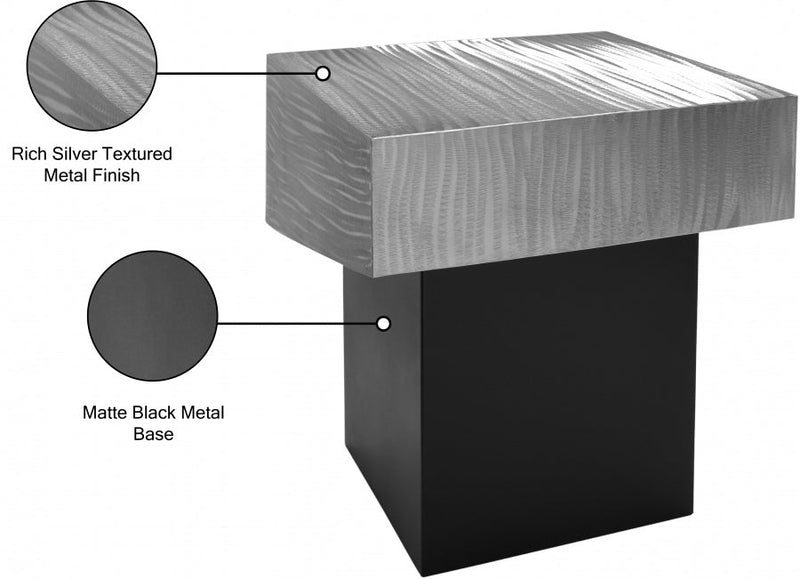Palladium Iron End Table in Silver - 255-ET