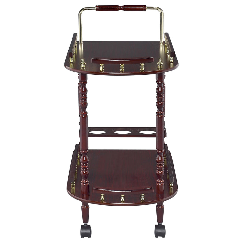 Palmer 2-tier Rectangular Wood Bar Cart Merlot - 3512