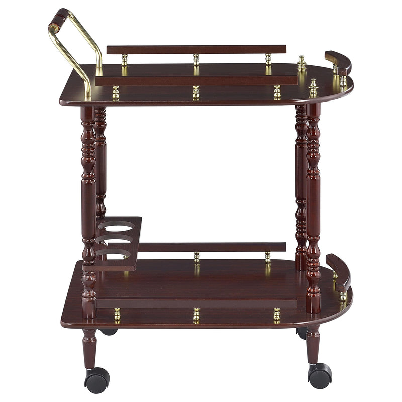 Palmer 2-tier Rectangular Wood Bar Cart Merlot - 3512