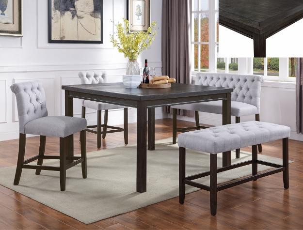 Palmer Gray Counter Height Set - Gate FurnitureCounter Height Set