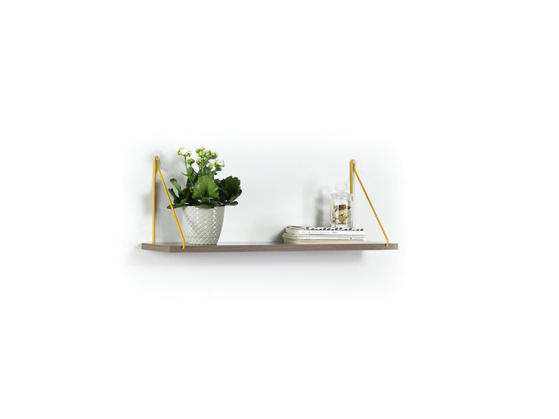 Palmer Single Shelf in Walnut-Yellow - 760-PAL-MT190902