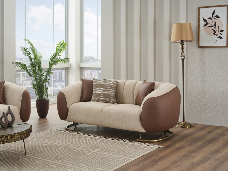 Palmera 3-pieces (Sofa & Loveseat & Chair) Livingroom Set Cream in Cream - 101-PAL-GIR03-321