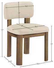 Paloma Vegan Leather Upholstered Dining Chair in Beige, Set of 2 - 88053Beige-C