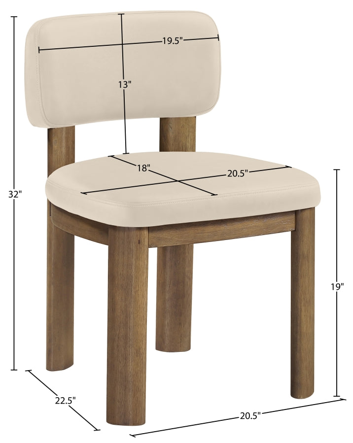 Paloma Vegan Leather Upholstered Dining Chair in Beige, Set of 2 - 88053Beige-C