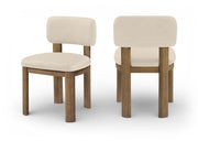 Paloma Vegan Leather Upholstered Dining Chair in Beige, Set of 2 - 88053Beige-C