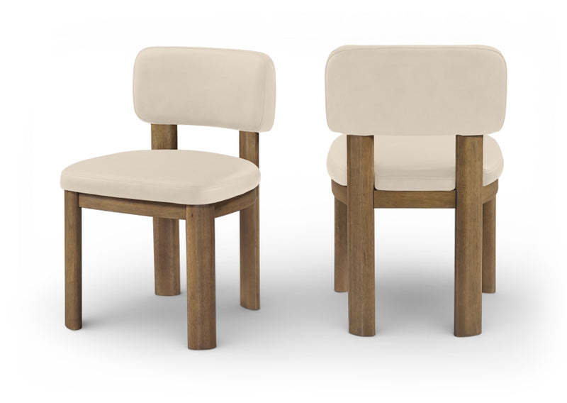 Paloma Vegan Leather Upholstered Dining Chair in Beige, Set of 2 - 88053Beige-C