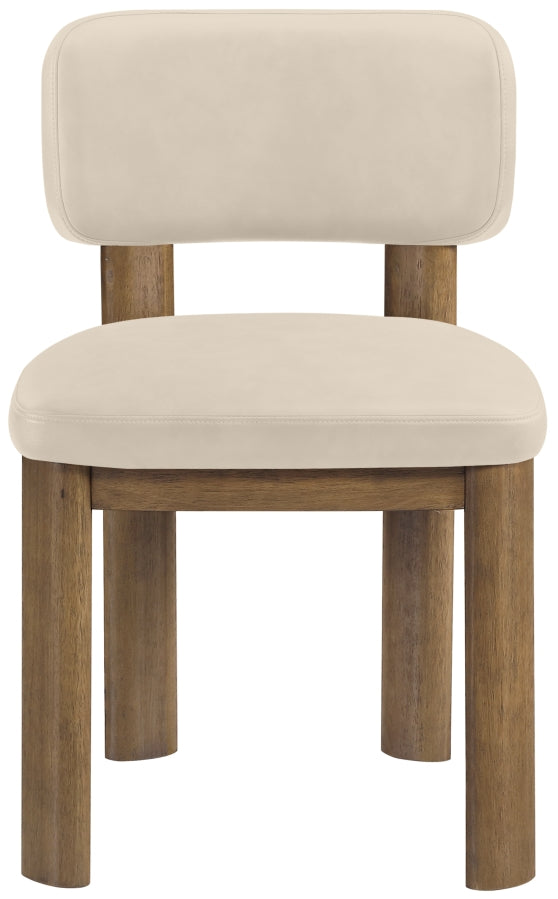 Paloma Vegan Leather Upholstered Dining Chair in Beige, Set of 2 - 88053Beige-C
